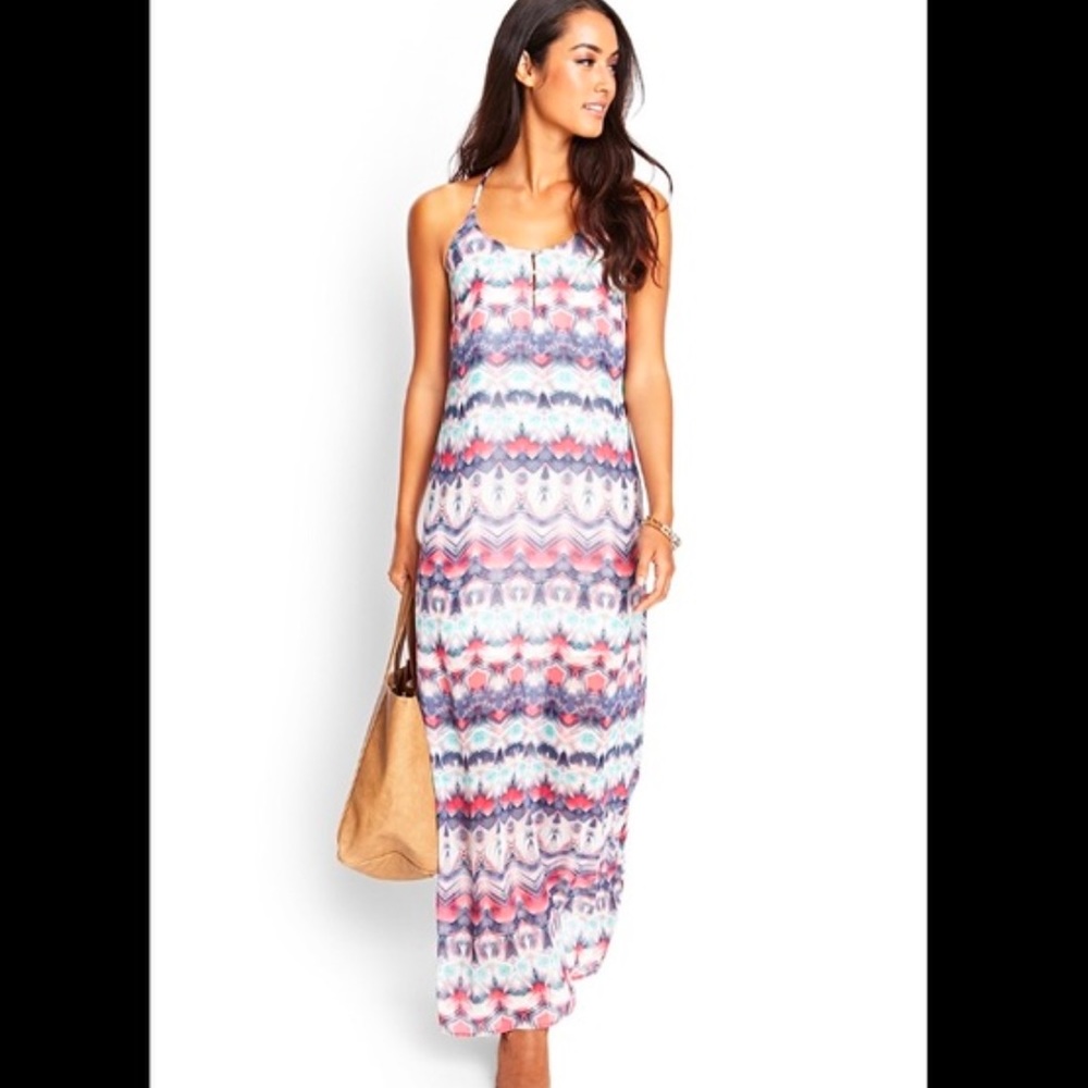 Kaleidoscopic T-Back Maxi Dress